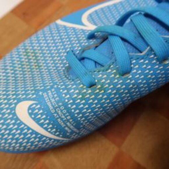 Men's Nike Cleat Soccer or Football Sport Shoes Just Do It Blue White Size 9 - Picture 5 of 11